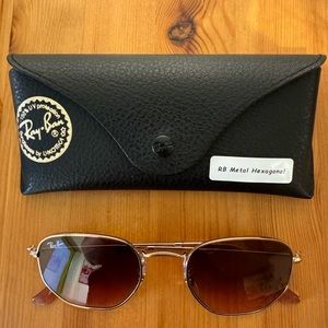 Ray Ban Hexagonal Metal Frame Rose Gold